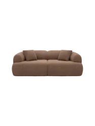 2-Sitzer Design Sofa „Polina“ mit Strukturstoff-Bezug Strukturstoff Braun BLOOMINGLOFT Collection