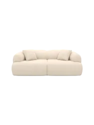 2-Sitzer Design Sofa „Polina“ mit Strukturstoff-Bezug Strukturstoff Cream BLOOMINGLOFT Collection