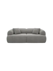 2-Sitzer Design Sofa „Polina“ mit Strukturstoff-Bezug Strukturstoff Grau BLOOMINGLOFT Collection