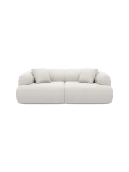 2-Sitzer Design Sofa „Polina“ mit Strukturstoff-Bezug Strukturstoff Weiss BLOOMINGLOFT Collection
