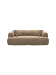 2-Sitzer Design Sofa „Polina“ mit Samtbezug Samtbezug Braun BLOOMINGLOFT Collection