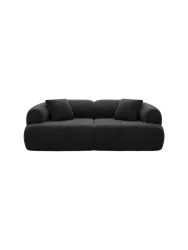 2-Sitzer Design Sofa „Polina“ mit Samtbezug Samtbezug Schwarz BLOOMINGLOFT Collection
