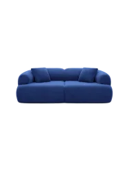 2-Sitzer Design Sofa „Polina“ mit Samtbezug Samtbezug Königsblau BLOOMINGLOFT Collection