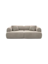 2-Sitzer Design Sofa „Polina“ mit Samtbezug Samtbezug Beige dunkel BLOOMINGLOFT Collection