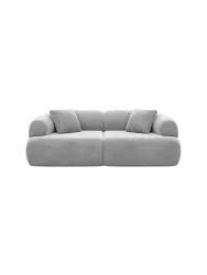 2-Sitzer Design Sofa „Polina“ mit Samtbezug Samtbezug Hellgrau BLOOMINGLOFT Collection