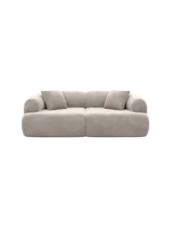 2-Sitzer Design Sofa „Polina“ mit Samtbezug Samtbezug Sand BLOOMINGLOFT Collection