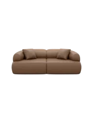3-Sitzer Design Echtleder Sofa „Polina“ Echtleder Choco Brown BLOOMINGLOFT Collection