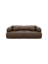 3-Sitzer Design Echtleder Sofa „Polina“ Echtleder Dark Brown BLOOMINGLOFT Collection
