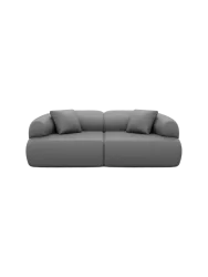 3-Sitzer Design Echtleder Sofa „Polina“ Echtleder Dark Grey BLOOMINGLOFT Collection