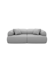 3-Sitzer Design Echtleder Sofa „Polina“ Echtleder Light Grey BLOOMINGLOFT Collection