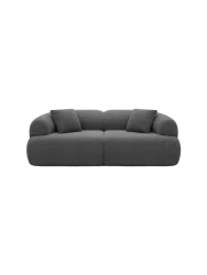 3-Sitzer Design Sofa „Polina“ mit Strukturstoff-Bezug Strukturstoff Anthrazit BLOOMINGLOFT Collection