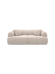 3-Sitzer Design Sofa „Polina“ mit Strukturstoff-Bezug Strukturstoff Beige BLOOMINGLOFT Collection