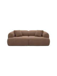 3-Sitzer Design Sofa „Polina“ mit Strukturstoff-Bezug Strukturstoff Braun BLOOMINGLOFT Collection