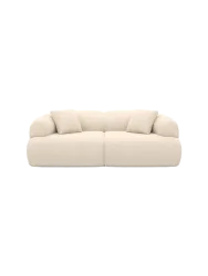 3-Sitzer Design Sofa „Polina“ mit Strukturstoff-Bezug Strukturstoff Cream BLOOMINGLOFT Collection