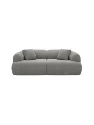 3-Sitzer Design Sofa „Polina“ mit Strukturstoff-Bezug Strukturstoff Grau BLOOMINGLOFT Collection