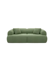 3-Sitzer Design Sofa „Polina“ mit Strukturstoff-Bezug Strukturstoff Grün BLOOMINGLOFT Collection