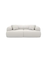 3-Sitzer Design Sofa „Polina“ mit Strukturstoff-Bezug Strukturstoff Weiss BLOOMINGLOFT Collection