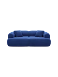 3-Sitzer Design Sofa „Polina“ mit Samtbezug Samtbezug Königsblau BLOOMINGLOFT Collection