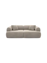 3-Sitzer Design Sofa „Polina“ mit Samtbezug Samtbezug Beige dunkel BLOOMINGLOFT Collection