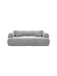 3-Sitzer Design Sofa „Polina“ mit Samtbezug Samtbezug Hellgrau BLOOMINGLOFT Collection