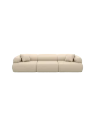 4-Sitzer Design Echtleder Sofa „Polina“ Echtleder Beige BLOOMINGLOFT Collection