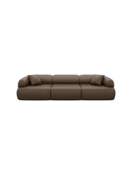 4-Sitzer Design Echtleder Sofa „Polina“ Echtleder Dark Brown BLOOMINGLOFT Collection