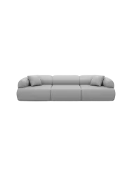 4-Sitzer Design Echtleder Sofa „Polina“ Echtleder Light Grey BLOOMINGLOFT Collection