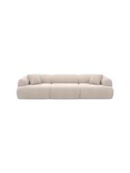 4-Sitzer Design Sofa „Polina“ mit Strukturstoff-Bezug Strukturstoff Beige BLOOMINGLOFT Collection