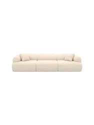 4-Sitzer Design Sofa „Polina“ mit Strukturstoff-Bezug Strukturstoff Cream BLOOMINGLOFT Collection