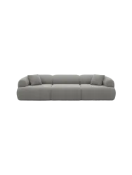 4-Sitzer Design Sofa „Polina“ mit Strukturstoff-Bezug Strukturstoff Grau BLOOMINGLOFT Collection