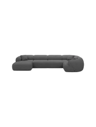 6-Sitzer Design Panorama-Sofa „Polina XL“ mit Bouclé-Bezug Bouclé Graphit BLOOMINGLOFT Collection