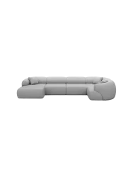 6-Sitzer Design Echtleder Panorama-Sofa „Polina XL“ Echtleder Light Grey BLOOMINGLOFT Collection