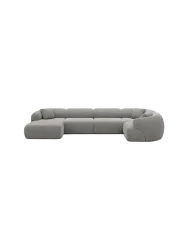 6-Sitzer Design Panorama-Sofa „Polina XL“ mit Strukturstoff-Bezug Strukturstoff Grau BLOOMINGLOFT Collection