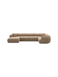 6-Sitzer Design Panorama-Sofa „Polina XL“ mit Samtbezug Samtbezug Braun BLOOMINGLOFT Collection