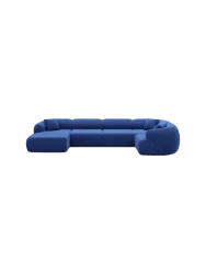 6-Sitzer Design Panorama-Sofa „Polina XL“ mit Samtbezug Samtbezug Königsblau BLOOMINGLOFT Collection
