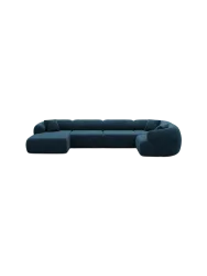 6-Sitzer Design Panorama-Sofa „Polina XL“ mit Samtbezug Samtbezug Petrol dunkel BLOOMINGLOFT Collection