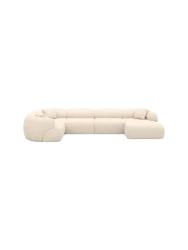 6-Sitzer Design Panorama-Sofa „Polina XL“ mit Strukturstoff-Bezug Strukturstoff Cream BLOOMINGLOFT Collection