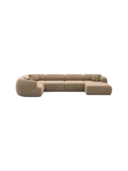 6-Sitzer Design Panorama-Sofa „Polina XL“ mit Samtbezug Samtbezug Braun BLOOMINGLOFT Collection