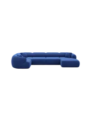 6-Sitzer Design Panorama-Sofa „Polina XL“ mit Samtbezug Samtbezug Königsblau BLOOMINGLOFT Collection