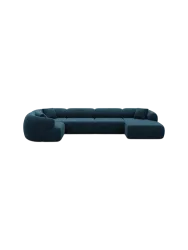 6-Sitzer Design Panorama-Sofa „Polina XL“ mit Samtbezug Samtbezug Petrol dunkel BLOOMINGLOFT Collection