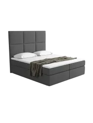 Design Boxspringbett „Maravella“ mit Ablagefach, Webstoff Anthrazit Strukturstoff Anthrazit BLOOMINGLOFT Collection