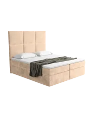 Design Boxspringbett „Palazzo“ mit Ablagefach, Samt Beige BLOOMINGLOFT Collection
