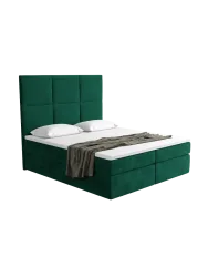 Design Boxspringbett „Palazzo“ mit Ablagefach, Samt Grün BLOOMINGLOFT Collection