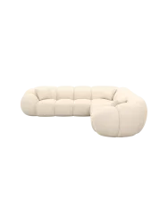 5-Sitzer Design Ecksofa „Panda“ mit Strukturstoff-Bezug Strukturstoff Cream BLOOMINGLOFT Collection