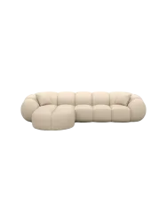 4-Sitzer Design Echtleder Ecksofa „Panda“ Echtleder Beige BLOOMINGLOFT Collection