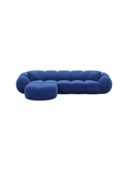 4-Sitzer Design Ecksofa „Panda“ mit Samtbezug Samtbezug Königsblau BLOOMINGLOFT Collection