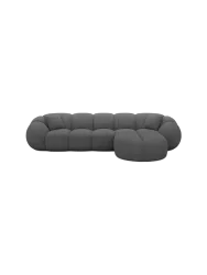 4-Sitzer Design Ecksofa „Panda“ mit Bouclé-Bezug Bouclé Graphit BLOOMINGLOFT Collection