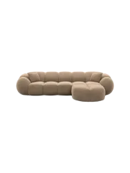 4-Sitzer Design Ecksofa „Panda“ mit Samtbezug Samtbezug Braun BLOOMINGLOFT Collection