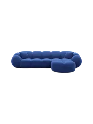 4-Sitzer Design Ecksofa „Panda“ mit Samtbezug Samtbezug Königsblau BLOOMINGLOFT Collection