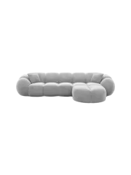 4-Sitzer Design Ecksofa „Panda“ mit Samtbezug Samtbezug Hellgrau BLOOMINGLOFT Collection